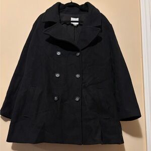 Old Navy Black Double-Breasted Pea Coat